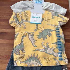 Carter's 4-Piece Dinosaur Tee & Shorts Set